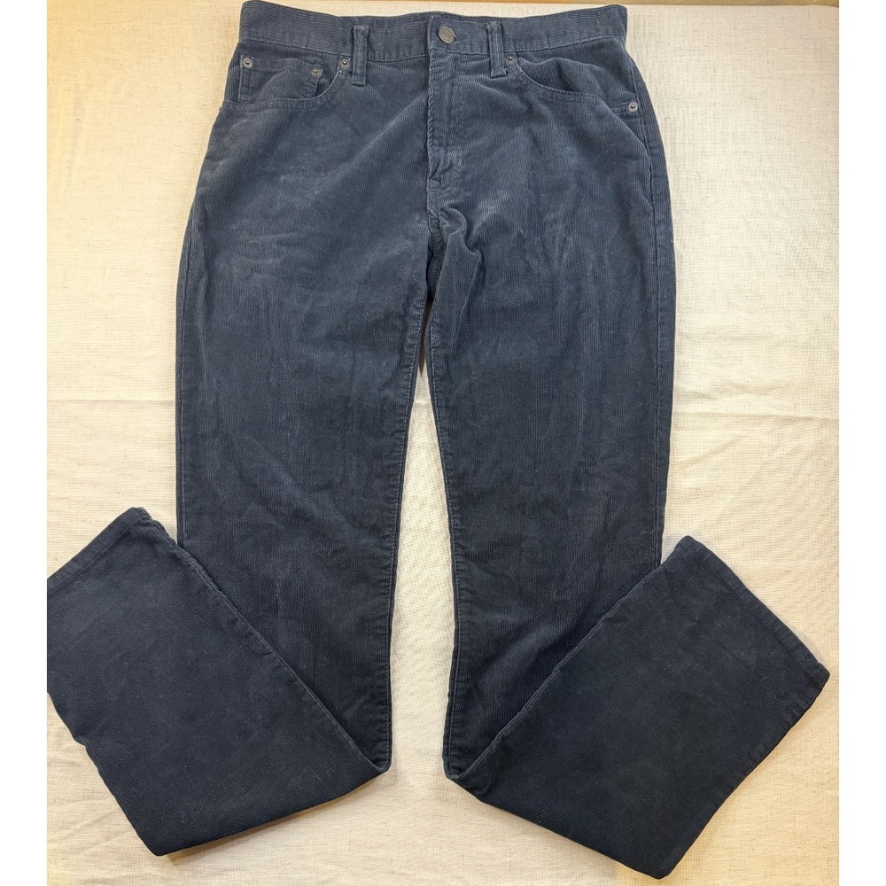 Gap 1969 Mens Straight Fit Corduroy Pants Navy Blue 30x33